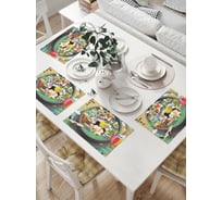 Комплект тканевых салфеток для сервировки стола JOYARTY "корея в окружении морей", 32x46 см, 4 шт. np_60111