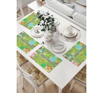 Комплект тканевых салфеток для сервировки стола JOYARTY "детская трамвайная дорога", 32x46 см, 4 шт. np_55283