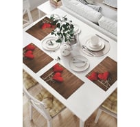 Комплект тканевых салфеток для сервировки стола JOYARTY "два сердечка", 32x46 см, 4 шт. np_91948