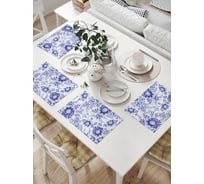 Комплект тканевых салфеток для сервировки стола JOYARTY "винтажная гжель", 32x46 см, 4 шт. np_140994