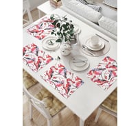 Комплект тканевых салфеток для сервировки стола JOYARTY "снегири на ветках", 32x46 см, 4 шт. np_31524