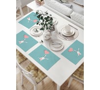 Комплект тканевых салфеток для сервировки стола JOYARTY "влюбленный кролик с шариком", 32x46 см, 4 шт. np_44099