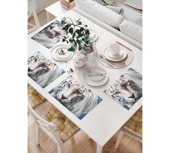 Комплект тканевых салфеток для сервировки стола JOYARTY "мудрый тигр", 32x46 см, 4 шт. np_8865