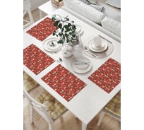 Комплект тканевых салфеток для сервировки стола JOYARTY "дедушка мороз с подарками", 32x46 см, 4 шт. np_185482