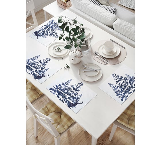 Комплект тканевых салфеток для сервировки стола JOYARTY "любопытный олень", 32x46 см, 4 шт. np_21427