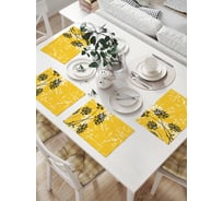 Комплект тканевых салфеток для сервировки стола JOYARTY "силуэты соцветий", 32x46 см, 4 шт. np_27748