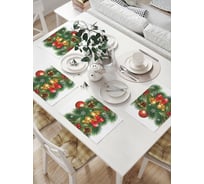 Комплект тканевых салфеток для сервировки стола JOYARTY "новогодняя ветка", 32x46 см, 4 шт. np_37065