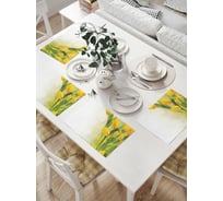 Комплект тканевых салфеток для сервировки стола JOYARTY "букет тюльпанов", 32x46 см, 4 шт. np_44410