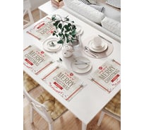 Комплект тканевых салфеток для сервировки стола JOYARTY "счастливого рождества и нового года", 32x46 см, 4 шт. np_6769