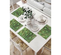 Комплект тканевых салфеток для сервировки стола JOYARTY "бескрайний павлиний хвост", 32x46 см, 4 шт. np_12569