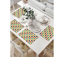 Комплект тканевых салфеток для сервировки стола JOYARTY "цветовая комбинация с кругами", 32x46 см, 4 шт. np_16395