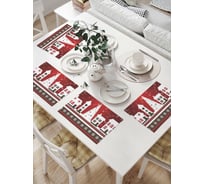 Комплект тканевых салфеток для сервировки стола JOYARTY "рождественский город", 32x46 см, 4 шт. np_19380