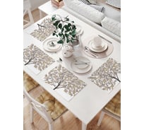 Комплект тканевых салфеток для сервировки стола JOYARTY "денежное дерево", 32x46 см, 4 шт. np_7666