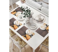 Комплект тканевых салфеток для сервировки стола JOYARTY "кофе с круассаном", 32x46 см, 4 шт. np_105988