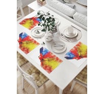 Комплект тканевых салфеток для сервировки стола JOYARTY "радужный попугай", 32x46 см, 4 шт. np_14977