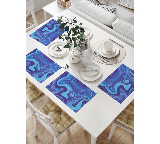 Комплект тканевых салфеток для сервировки стола JOYARTY "погружение в океан", 32x46 см, 4 шт. np_207099 1