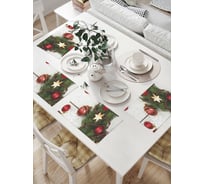 Комплект тканевых салфеток для сервировки стола JOYARTY "шарики и звезды на праздник", 32x46 см, 4 шт. np_21512