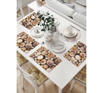 Комплект тканевых салфеток для сервировки стола JOYARTY "срубы деревьев", 32x46 см, 4 шт. np_35963