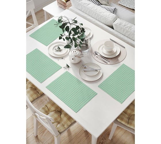 Комплект тканевых салфеток для сервировки стола JOYARTY "квадратное сцепление", 32x46 см, 4 шт. np_54601