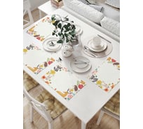 Комплект тканевых салфеток для сервировки стола JOYARTY "лесные звери", 32x46 см, 4 шт. np_61519