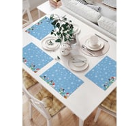 Комплект тканевых салфеток для сервировки стола JOYARTY "вечеринка снеговиков", 32x46 см, 4 шт. np_6924