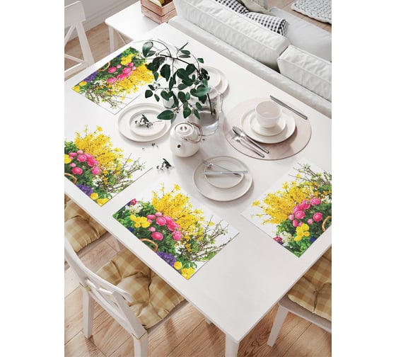 Комплект тканевых салфеток для сервировки стола JOYARTY "пасхальный набор", 32x46 см, 4 шт. np_7384 1