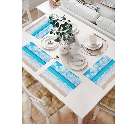 Комплект тканевых салфеток для сервировки стола JOYARTY "морской бриз", 32x46 см, 4 шт. np_8742 1