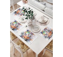 Комплект тканевых салфеток для сервировки стола JOYARTY "тигровые краски", 32x46 см, 4 шт. np_2772