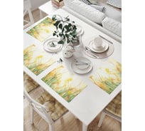 Комплект тканевых салфеток для сервировки стола JOYARTY "солнечные акварельные цветы", 32x46 см, 4 шт. np_30943