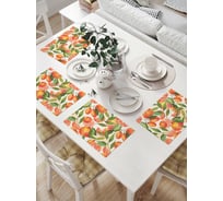 Комплект тканевых салфеток для сервировки стола JOYARTY "сочные мандарины", 32x46 см, 4 шт. np_378376