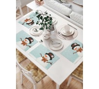 Комплект тканевых салфеток для сервировки стола JOYARTY "настроение снеговика", 32x46 см, 4 шт. np_4547