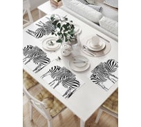 Комплект тканевых салфеток для сервировки стола JOYARTY "зебры в обнимку", 32x46 см, 4 шт. np_65158