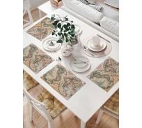 Комплект тканевых салфеток для сервировки стола JOYARTY "древняя карта", 32x46 см, 4 шт. np_9045