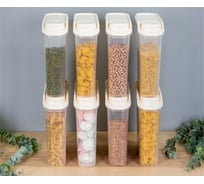 Комплект емкостей для сыпучих продуктов Phibo 8 шт. по 2.0 л, бежевый флэк 43428260722