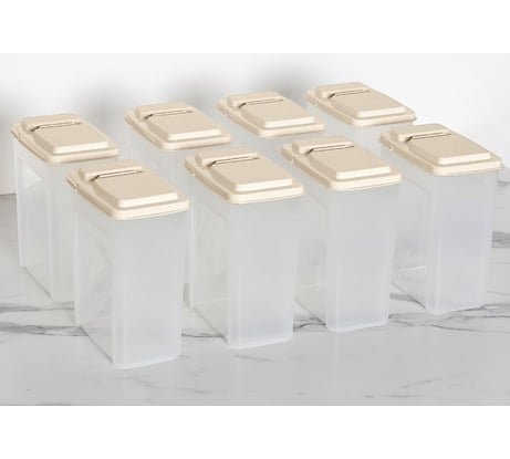 Комплект емкостей для сыпучих продуктов Phibo 8 шт., бамбук, 1.75 л, бежевый 43427850722