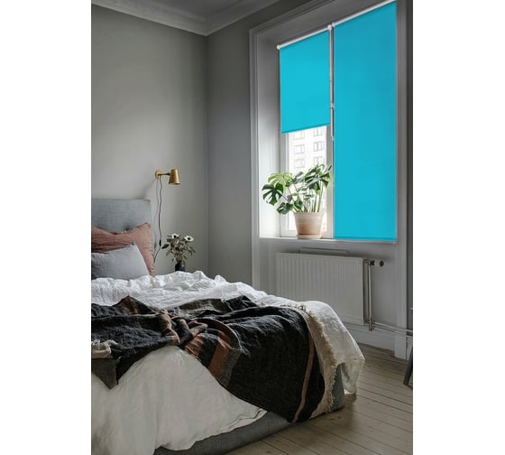 Рулонные шторы Эскар blackout silverback голубой, 90x160 см  7672090160