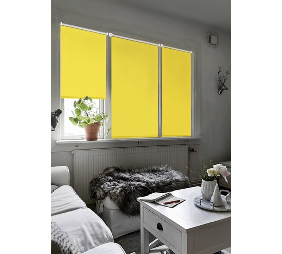 Рулонные шторы Эскар blackout silverback желтый, 57x160 см 7671057160 1