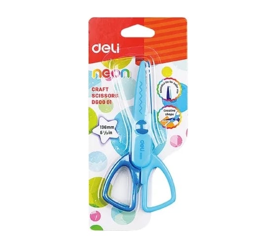 Ножницы DELI ED60001 Neon детские 136 мм, ручки пластиковые, сталь, ассорти, блистер, 12 шт в упаковке 1027151