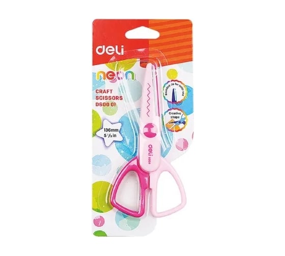 Ножницы DELI ED60001 Neon детские 136 мм, ручки пластиковые, сталь, ассорти, блистер, 12 шт в упаковке 1027151
