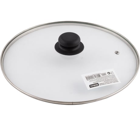 Стеклянная крышка с ручкой Mallony 28 см, металлический обод, паровыпуск 987019