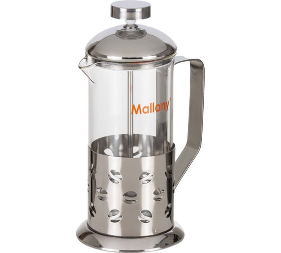 Чайник/кофейник кофе-пресс в корпусе из нержавеющей стали Mallony Caff B535-350ML стеклянный, 350 мл 950145