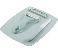 Кухонный набор Mallony CERAMIC 3 предмета, нож, овощечистка, разделочная доска 008661