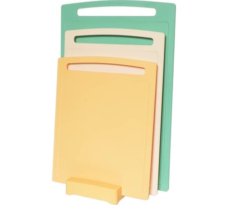 Набор разделочных досок на подставке ПОЛИМЕРБЫТ practic s, m, l, 3 шт. 4330433