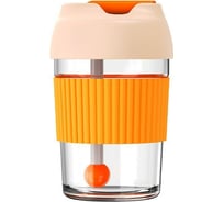 Стакан-непроливайка с трубочкой KissKissFish Rainbow BOBO Cup оранжевый G-U36W-220