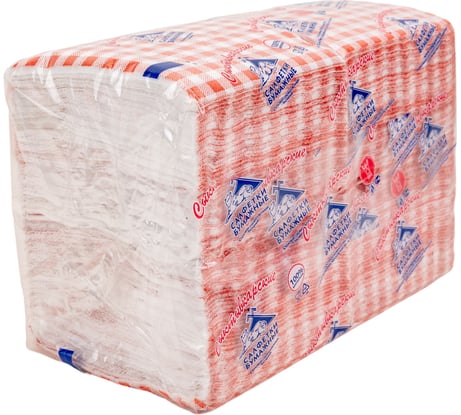 Салфетки сыктывкарские 24x24 см, 1 слой, с рисунком шотландка, красная, 400 шт 1001381781