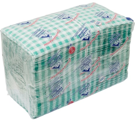 Сыктывкарские салфетки 24x24 см, 1 слой, с рисунком шотландка, зеленая, 400 шт 1Н400 1Н400Р-ШЗ 1001381779