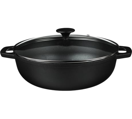 Вок VETTA чугун, d30x8.5 см, стеклянная крышка 808-009