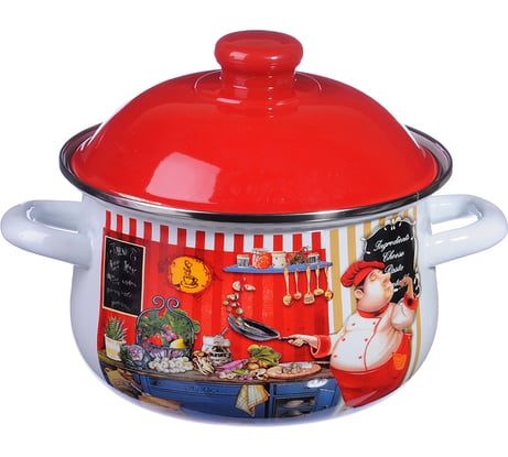 Эмалированная кастрюля VETTA Повар 18 см, 2 л, индукция 894-439