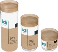 Комплект емкостей для сыпучих продуктов Idiland palermo 3 шт., 0.5 л/1.0 л/1.5 л, бесцветный флэк 692211322БЖ