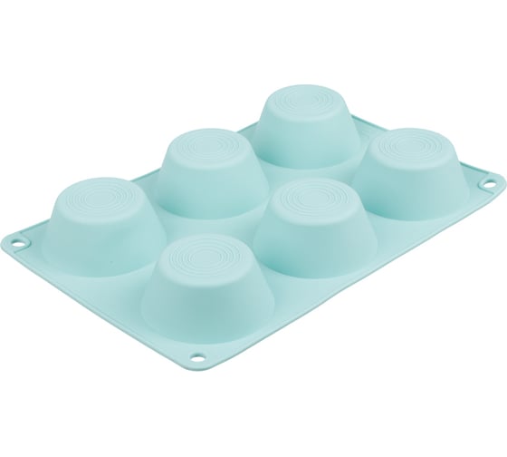Силиконовая форма для булочек VETTA HS-006D 6 ячеек, 24,5x16,5x3 см, 3 цвета 891-001